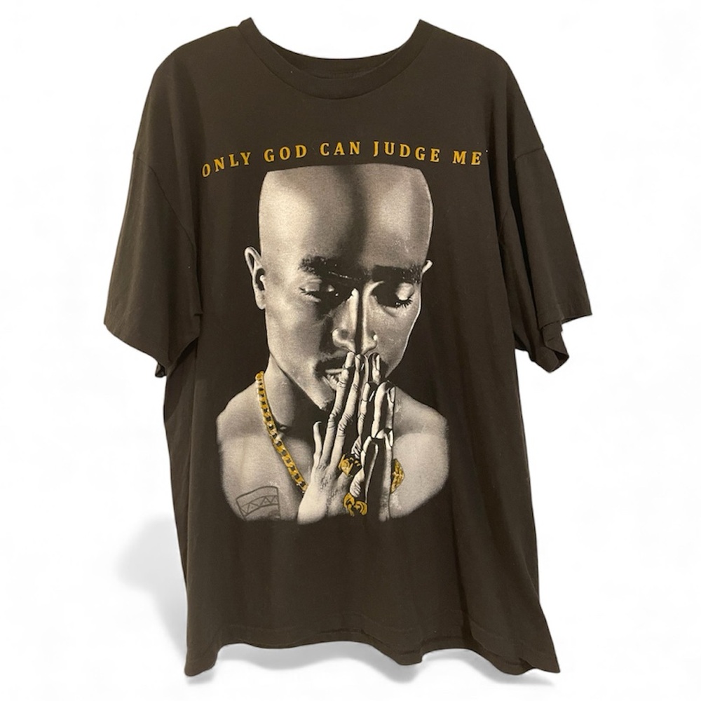 Alstyle 2 PAC Only God Graphic Tee with Gold Accents Men’s Black Shirt Size XL
